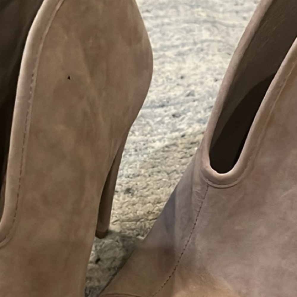 Vincent Cumato Peep Toe Suede Stiletto Heel beige, beautiful size 9.5 - Picture 6 of 11